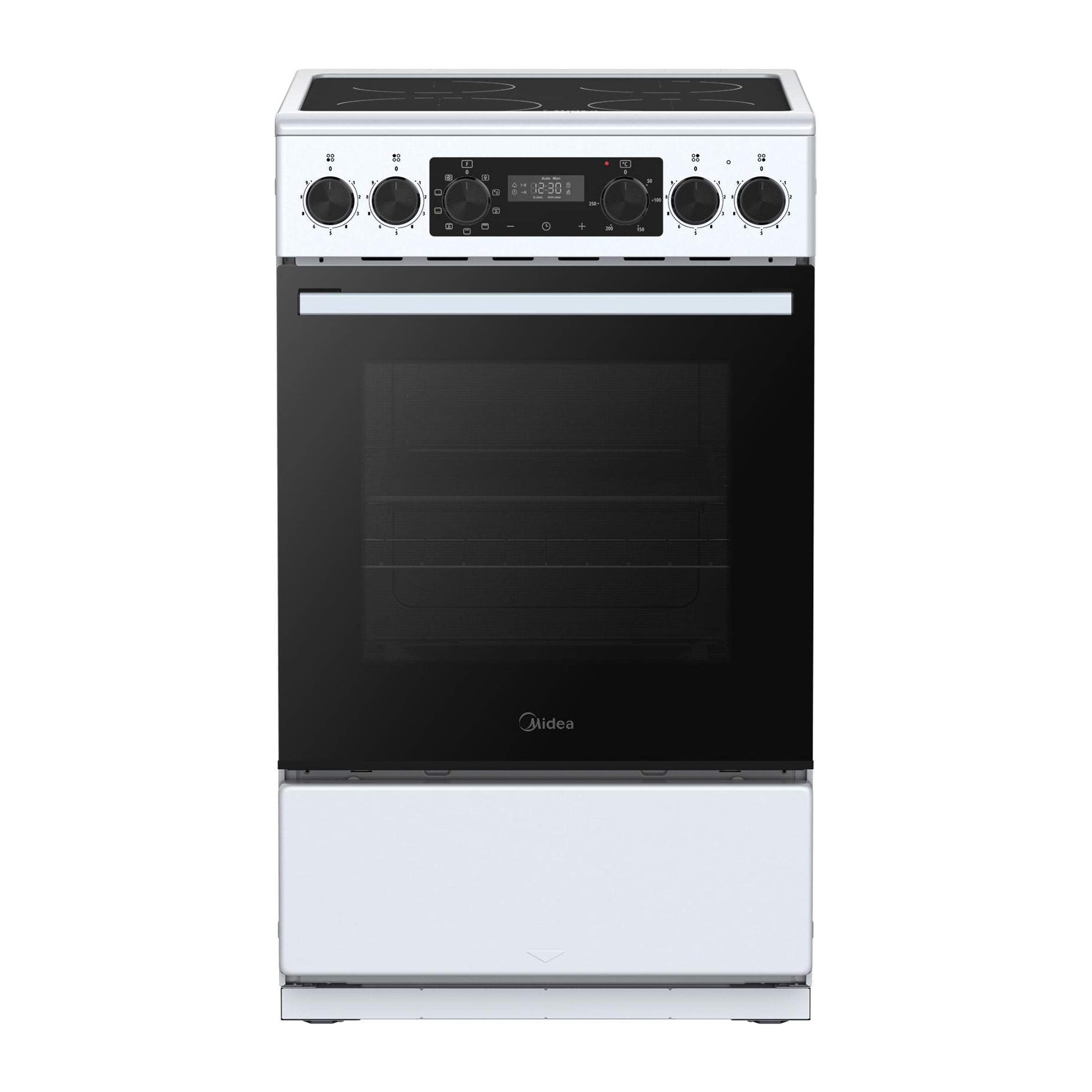Плита электрическая Midea MFO-D4E20T9E(WH): Информация в каталоге Плита электрическая Midea MFO-D4E20T9E(WH) - Фото: Функции и материалы