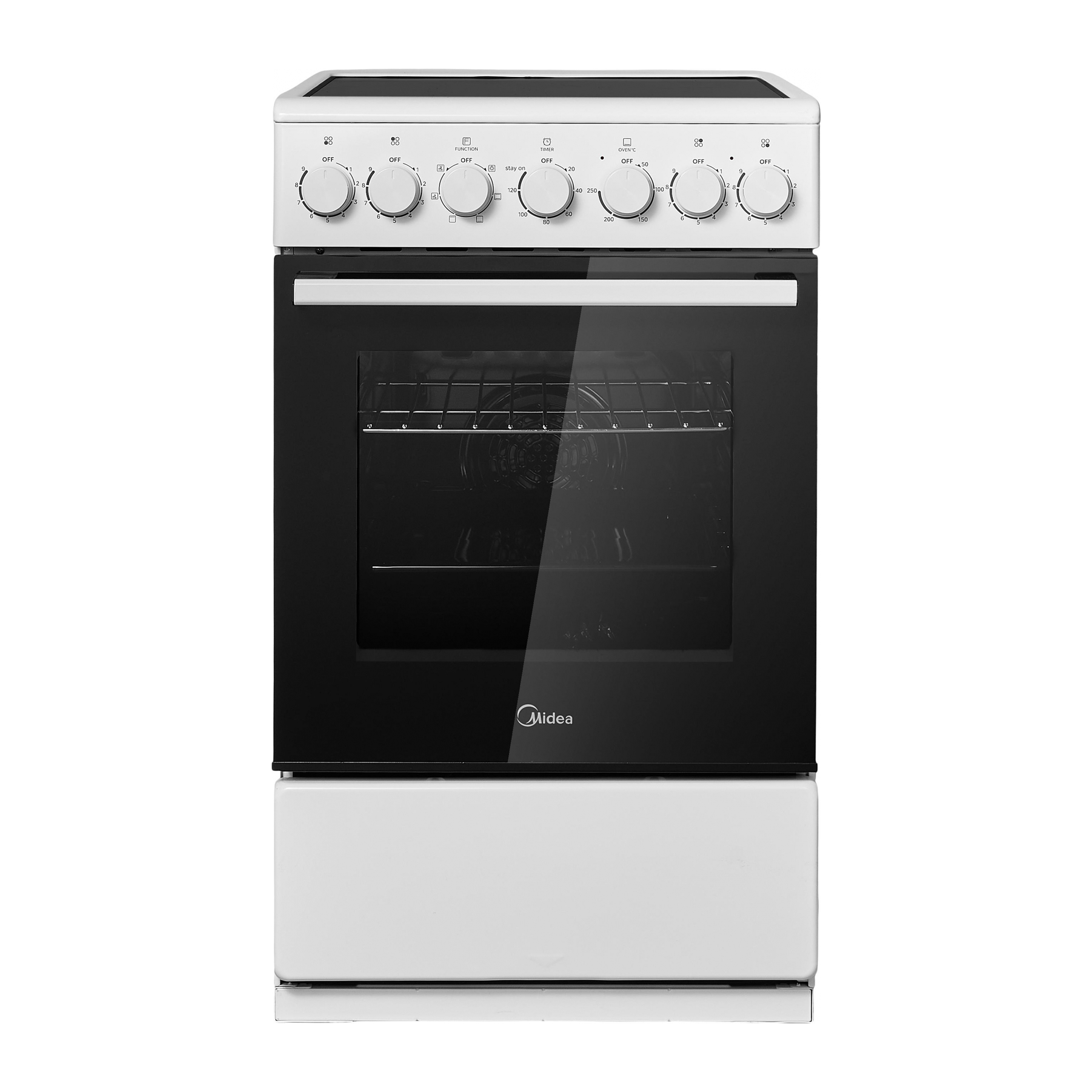 Плита электрическая Midea MFO-M4E20T6E(WH) - Фото: Функции и материалы