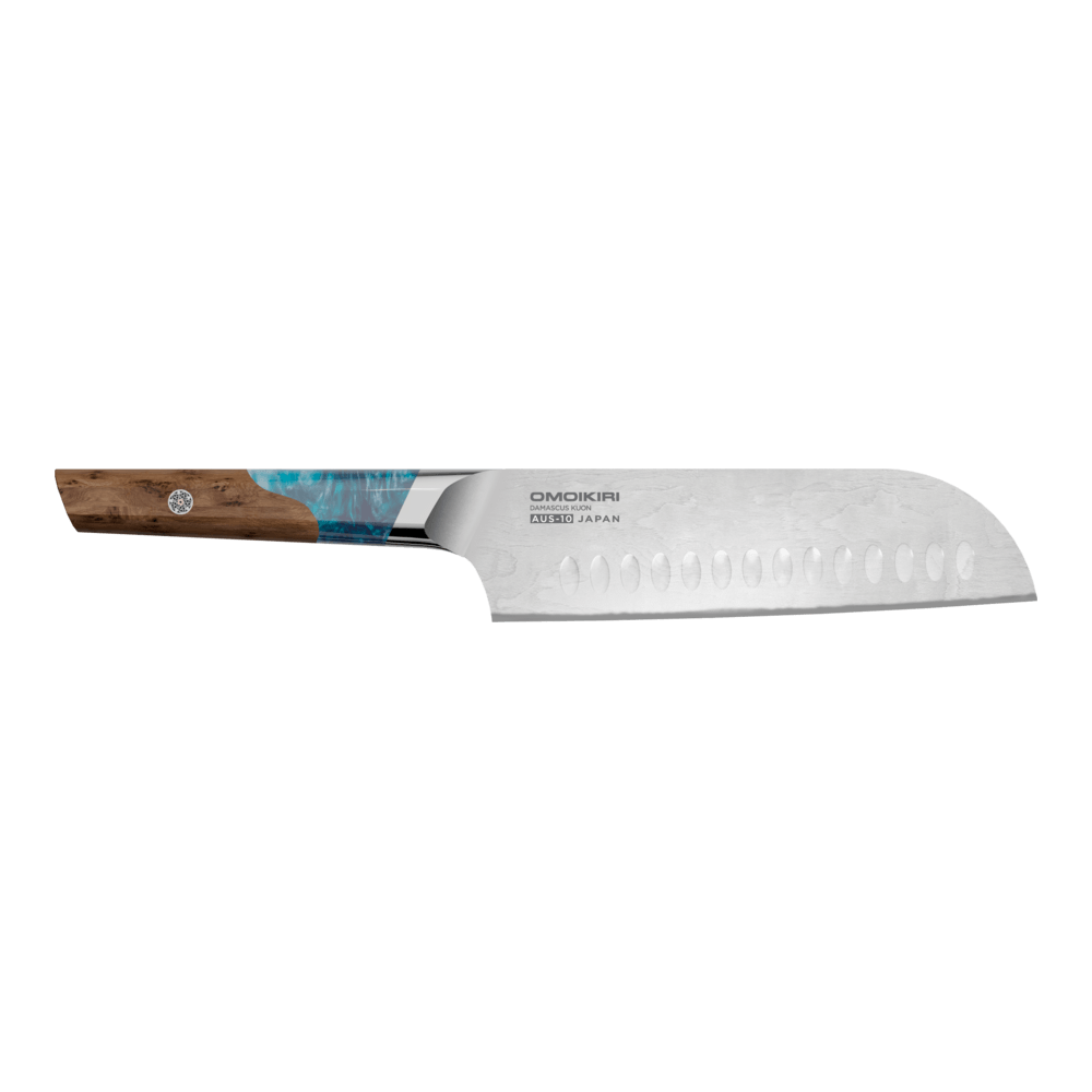 Нож Omoikiri Damascus Kuon — сантоку