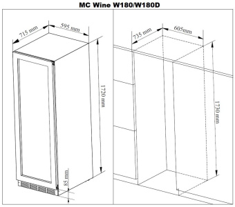 Винный шкаф MC Wine W180DB