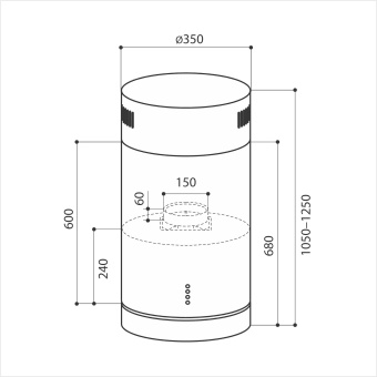Вытяжка Lex Tubo Isola 350 Inox