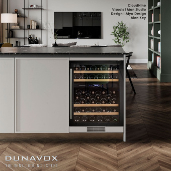 Встраиваемый винный шкаф Dunavox DX-53.130DBK/DP