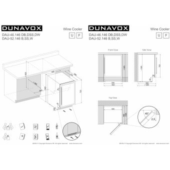 Встраиваемый винный шкаф Dunavox DAU-39.121DSS