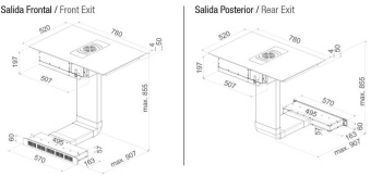 Варочная панель с вытяжкой Pando E-390/78 V.1130 ECO PLUS + DIFUSOR
