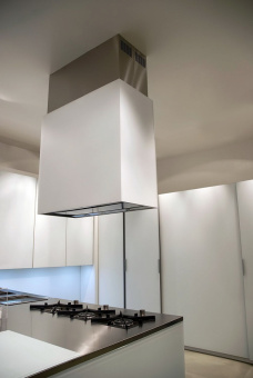 Вытяжка Falmec Design+ LAGUNA isola 60 inox vetro bianco (800)