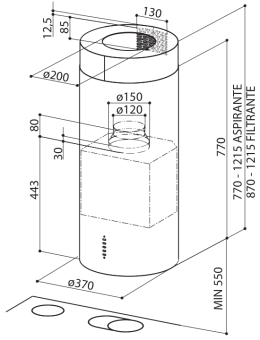 Вытяжка Faber CYLINDRA IS./4 EV8 X A37