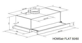 Кухонная вытяжка HOMSair FLAT 60 Glass белый
