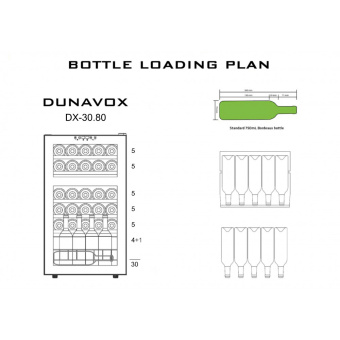 Встраиваемый винный шкаф Dunavox DX-30.80DK