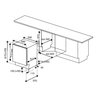 Встраиваемая посудомоечная машина Bertazzoni DW60EPR/21