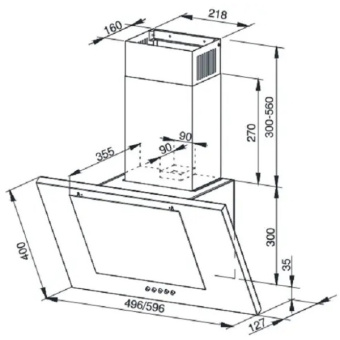 Вытяжка Weissgauff Sigma 50 PB BL