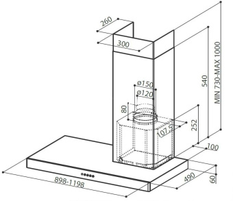 Вытяжка Faber STILO SRM DX/SP A90 правая, 325.0518.928