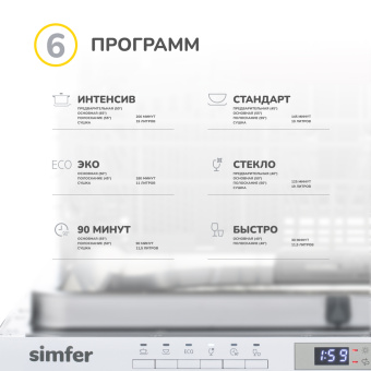 Встраиваемая посудомоечная машина Simfer DGB6602