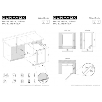 Встраиваемый винный шкаф Dunavox DAU-46.146DSS