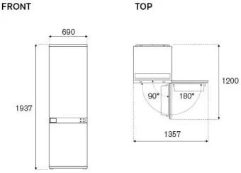 Встраиваемый холодильник Bertazzoni REF704BBNPTC