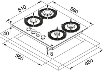 Варочная панель Franke FHMF 604 4G C WH
