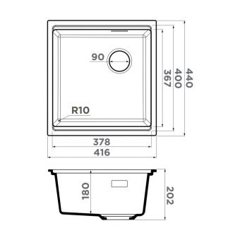 Мойка Omoikiri Yoru 42-U Side-WH