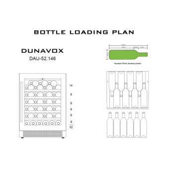 Встраиваемый винный шкаф Dunavox DAU-52.146W