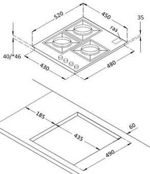 Варочная панель Korting HGG 4825 CTB