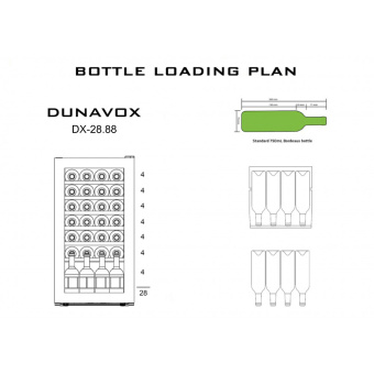 Встраиваемый винный шкаф Dunavox DX-28.88KF
