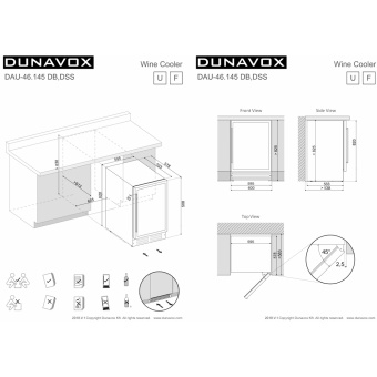 Встраиваемый винный шкаф Dunavox DAU-46.145DB