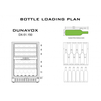 Встраиваемый винный шкаф Dunavox DX-51.150DBK/DP