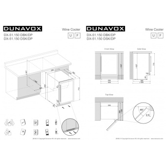 Встраиваемый винный шкаф Dunavox DX-51.150DBK/DP