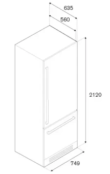 Встраиваемый холодильник Bertazzoni REF75PIXL