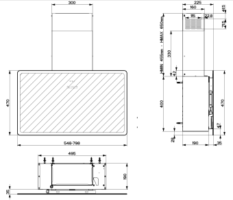 Вытяжка Faber V-AIR FLAT KL A80 330.0615.684