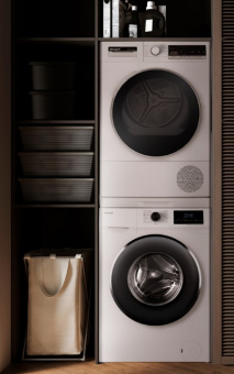 Комплект стиральной и сушильной машины Weissgauff WM 46149 Inverter Steam + WD 5297 DS Heat Pump + WSK 11300