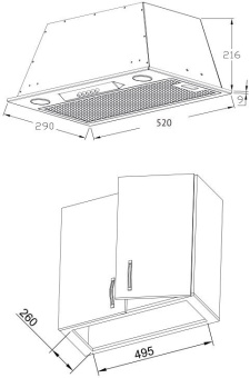Встраиваемая вытяжка Korting KHI 6530 W