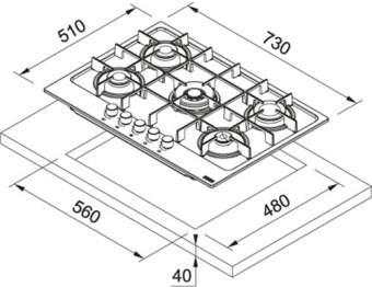 Варочная панель Franke FHMA 755 4G DC OA C 106.0554.409
