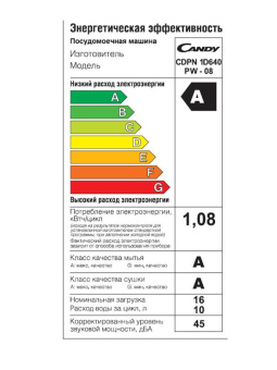 Посудомоечная машина Candy Brava CDPN 1D640PW-08