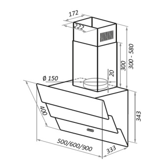 Вытяжка Maunfeld CASCADA 60 Glass White