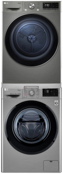 Комплект стиральной и сушильной машины LG F4M5VS6S + DC90V5V9S + DK1S