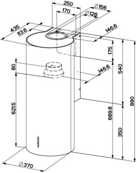 Вытяжка Faber CYLINDRA PLUS BK Matt A37 335.0606.998