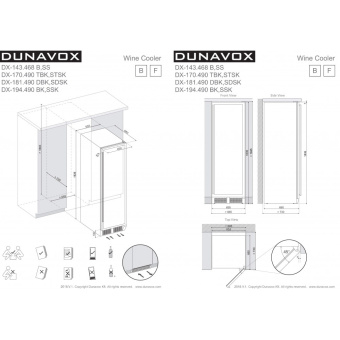 Встраиваемый винный шкаф Dunavox DX-170.490STSK