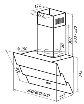 Вытяжка Maunfeld Cascada Push 50 черный