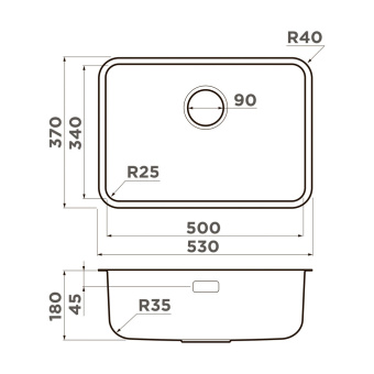 Мойка Omoikiri Omi 53-U/I Ultra Mini-GB