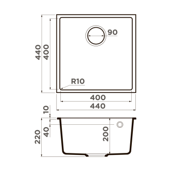 Мойка Omoikiri Bosen 44-U-WH