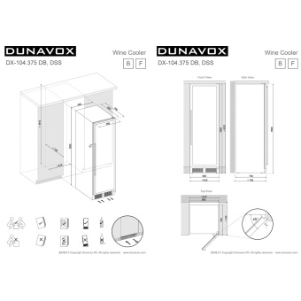 Встраиваемый винный шкаф Dunavox DX-104.375DSS