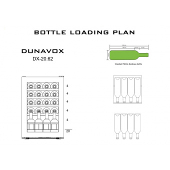 Встраиваемый винный шкаф Dunavox DX-20.62KF