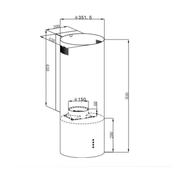 Вытяжка HOMSair ART 1050WL 35 черный