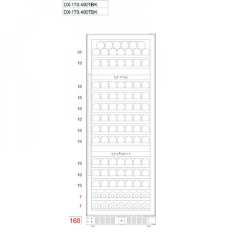 Встраиваемый винный шкаф Dunavox DX-170.490STSK