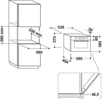 Встраиваемая микроволновая печь Whirlpool W7 MD440