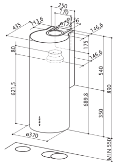 Вытяжка Faber CYLINDRA/2 EV8 2EL XH890