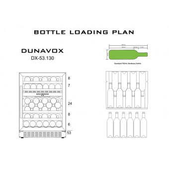 Встраиваемый винный шкаф Dunavox DX-53.130SDSK/DP
