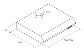 Вытяжка Jetair LIGHT WH/F/60