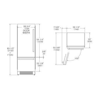 Встраиваемый холодильник Bertazzoni REF755BBLXTT стальной