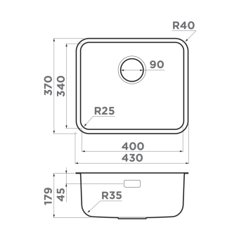 Мойка Omoikiri Omi 43-U/I Ultra Mini-LG