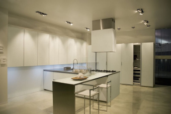 Вытяжка Falmec Design+ LAGUNA isola 60 inox vetro bianco (800)